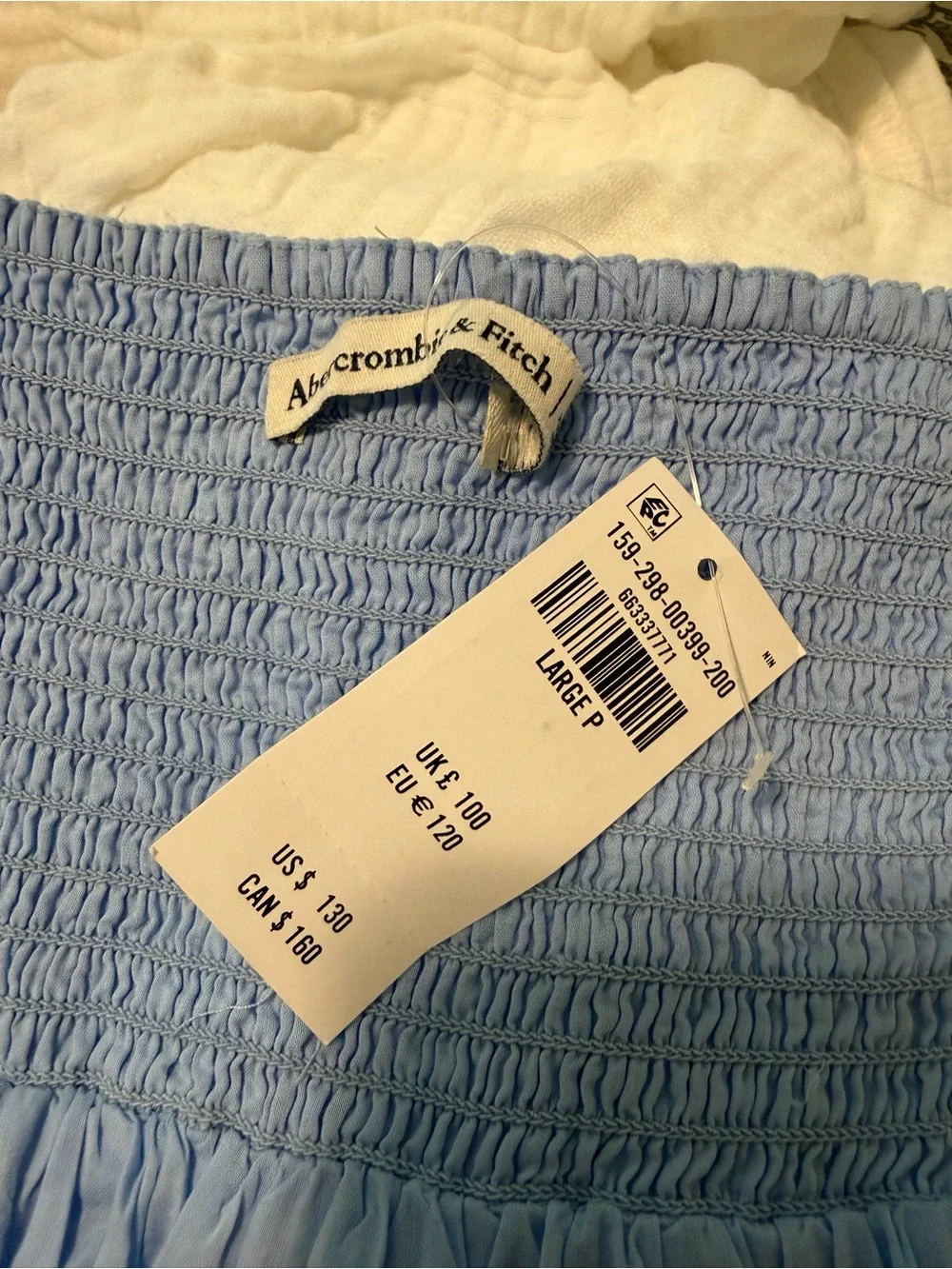 Abercrombie & Fitch Baby Blue Maxi Dress with Tie Straps
